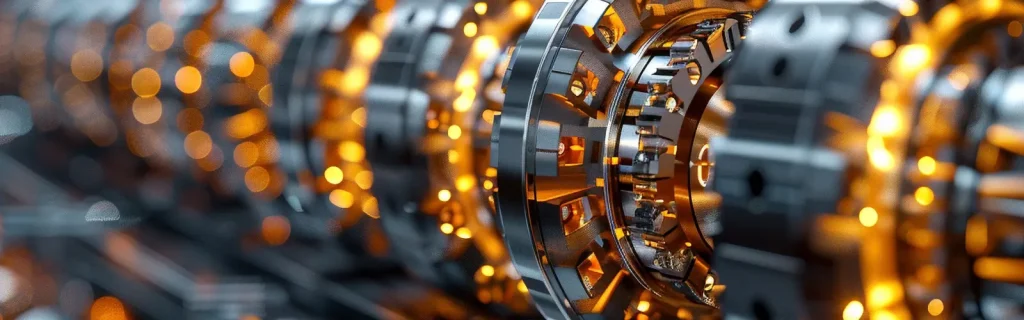 Imagem ilustrativa de engrenagens mecânicas industriais.